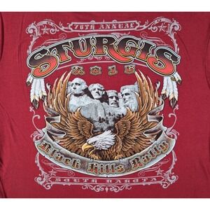 Sturgis 2016 Mens Tshirts Red Size L Mount Rushmore and Eagle